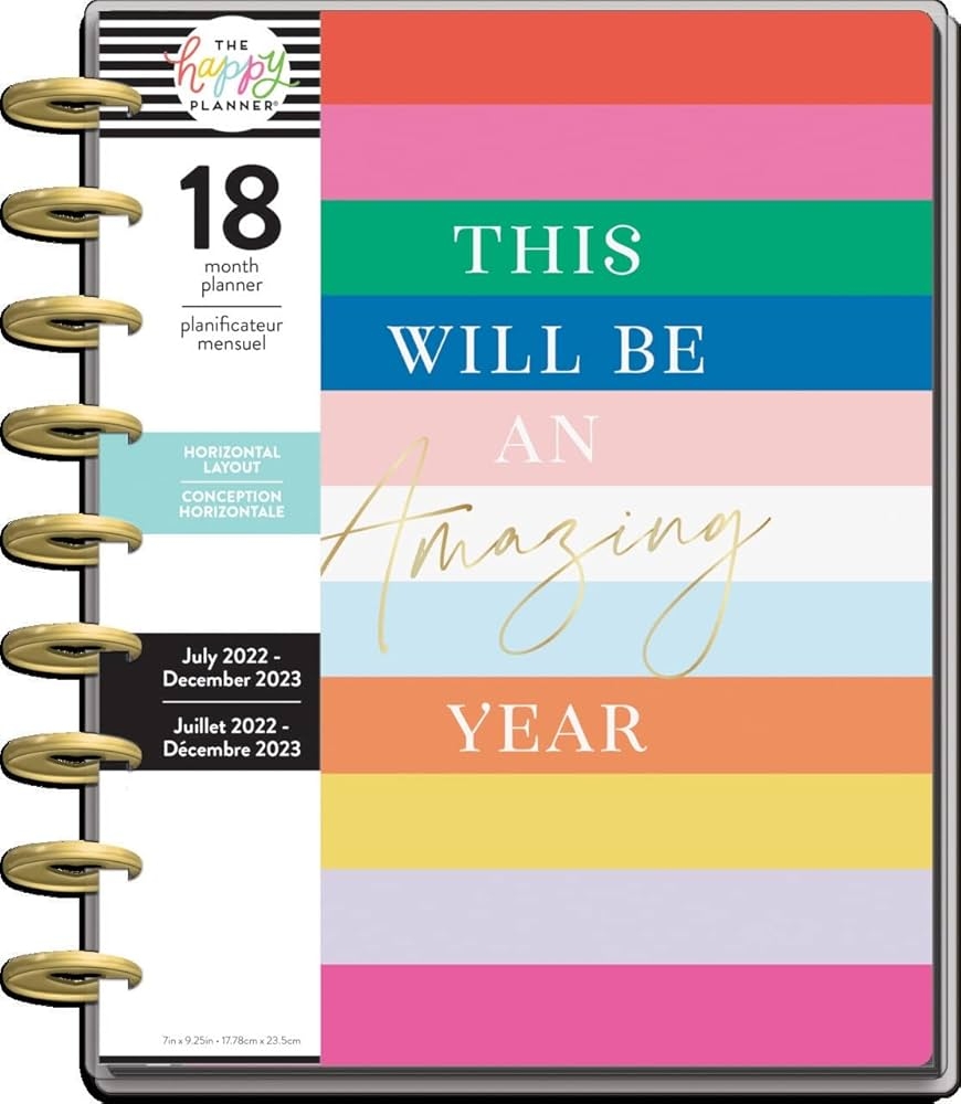 Happy Planner 18 Month Dated Classic Planner Bold And Bright Jul 