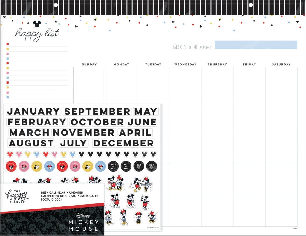 Happy Planner Disney 12 Month Dated Desk Calendar Magical Year 