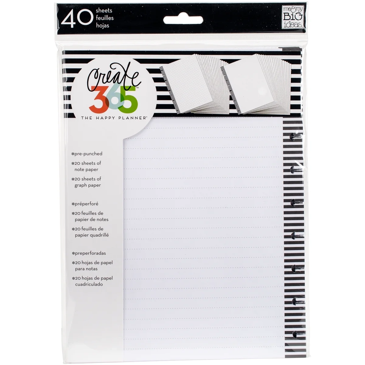 Happy Planner Fill Paper 9 25 x7 40 Pkg Graph Walmart