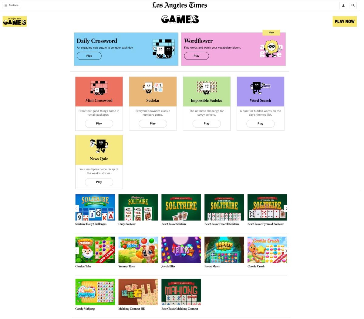 Have Some Down Time Check Out The Revamped L A Times Games Los 