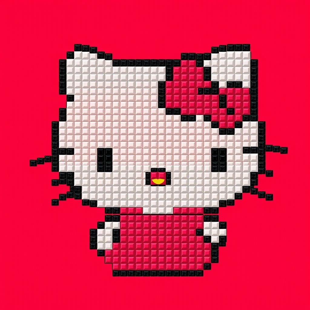 Graphing Paper Hello Kitty Pixel Art