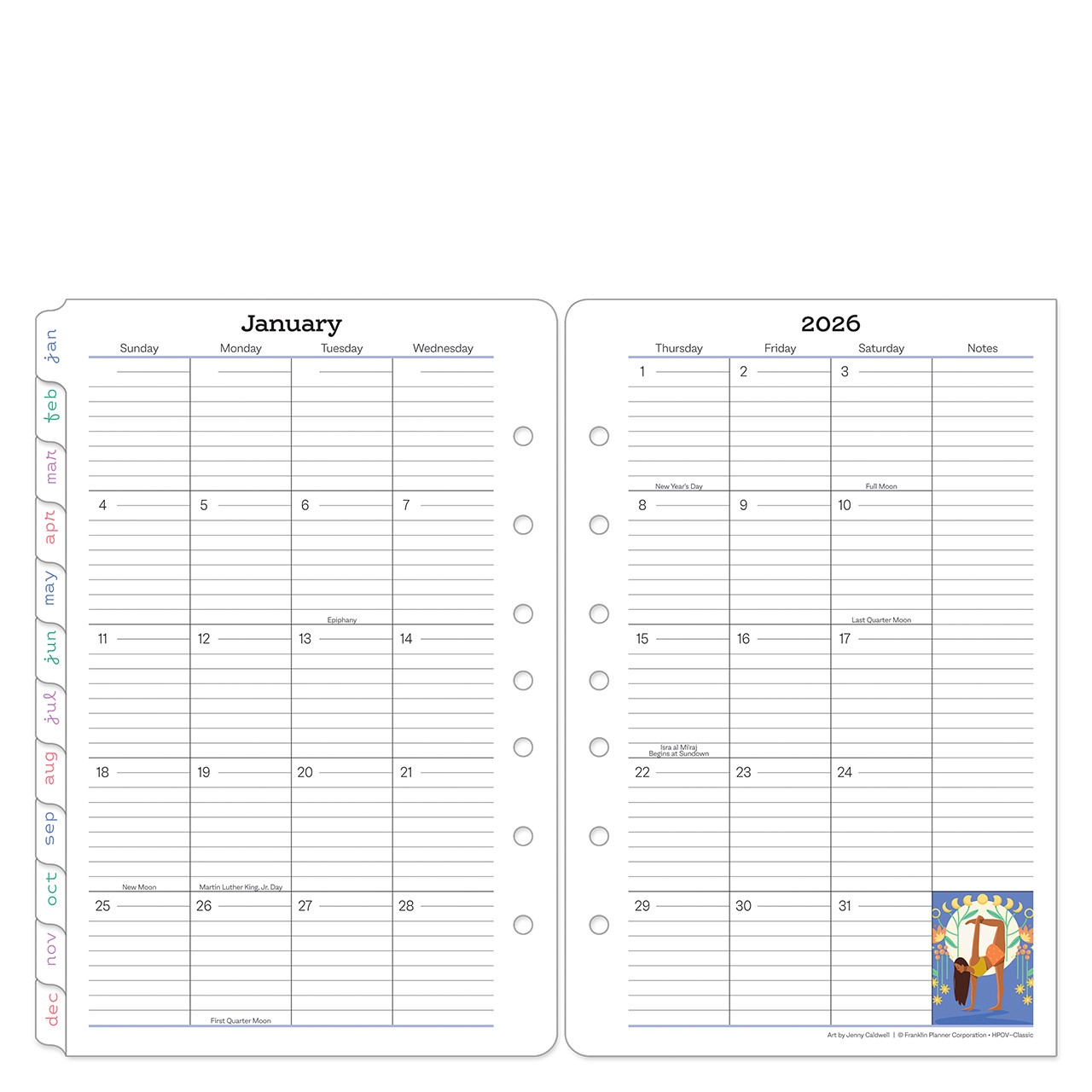 Her Point Of View Two Page Monthly Calendar Tabs Franklin Planner