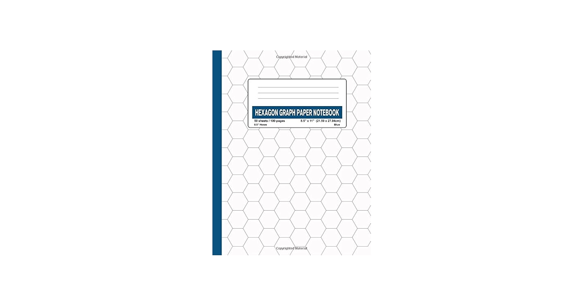 Hexagon Graph Paper Notebook 0 5 Hexes Blue 100 100 Pages 