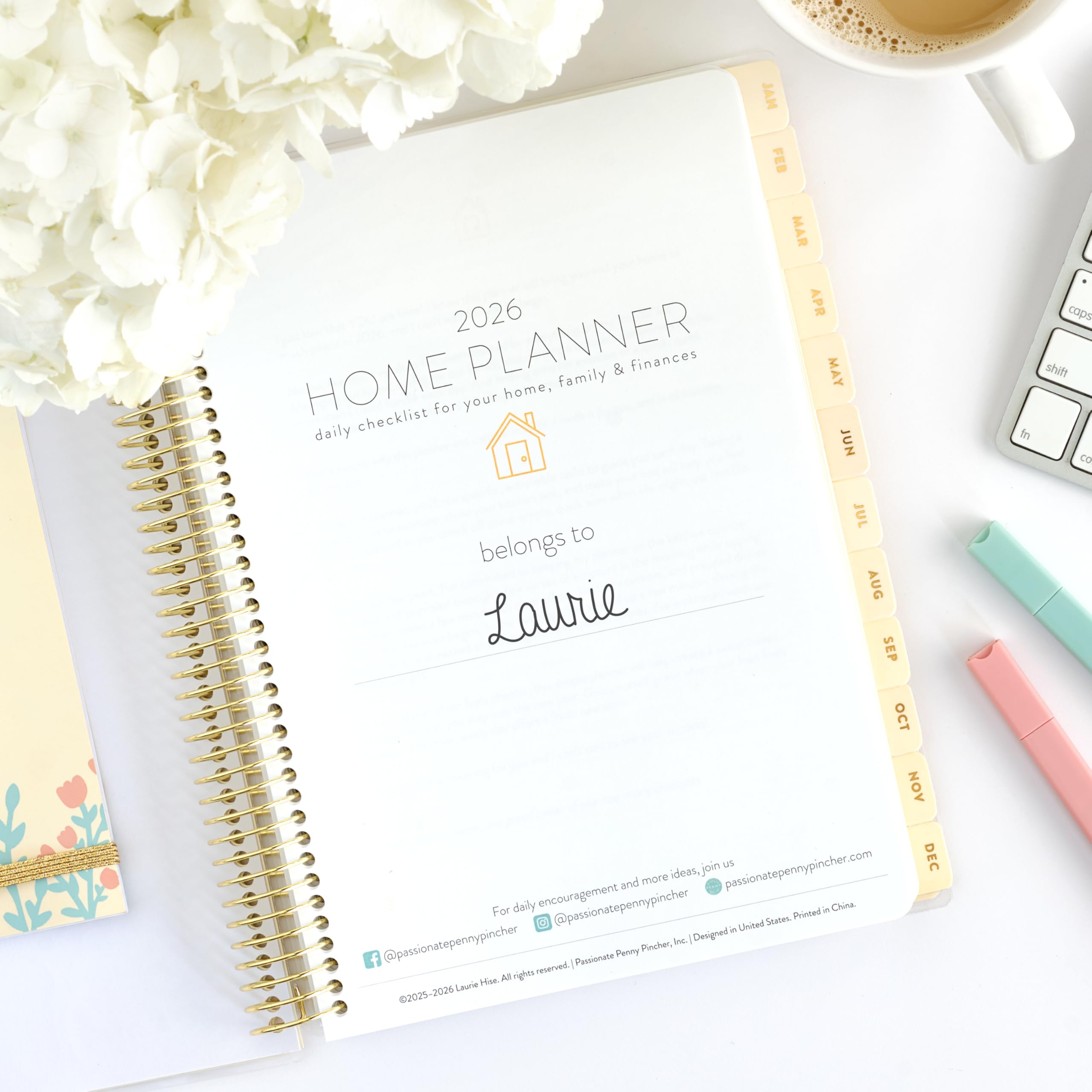 Home Planner 2026 12 Month Weekly Calendar Sunday Start 