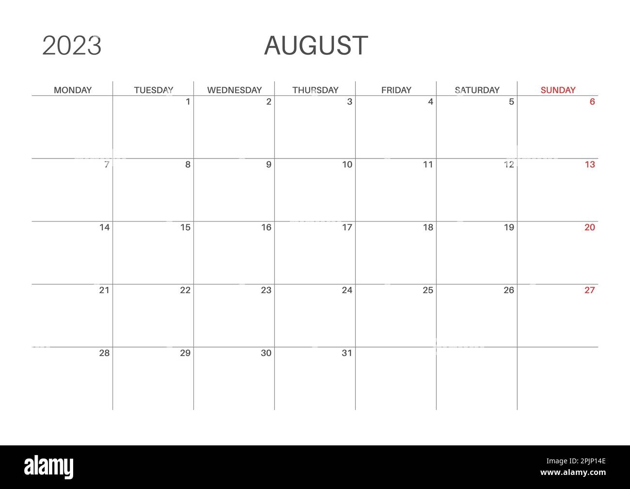 August Calendar Planner