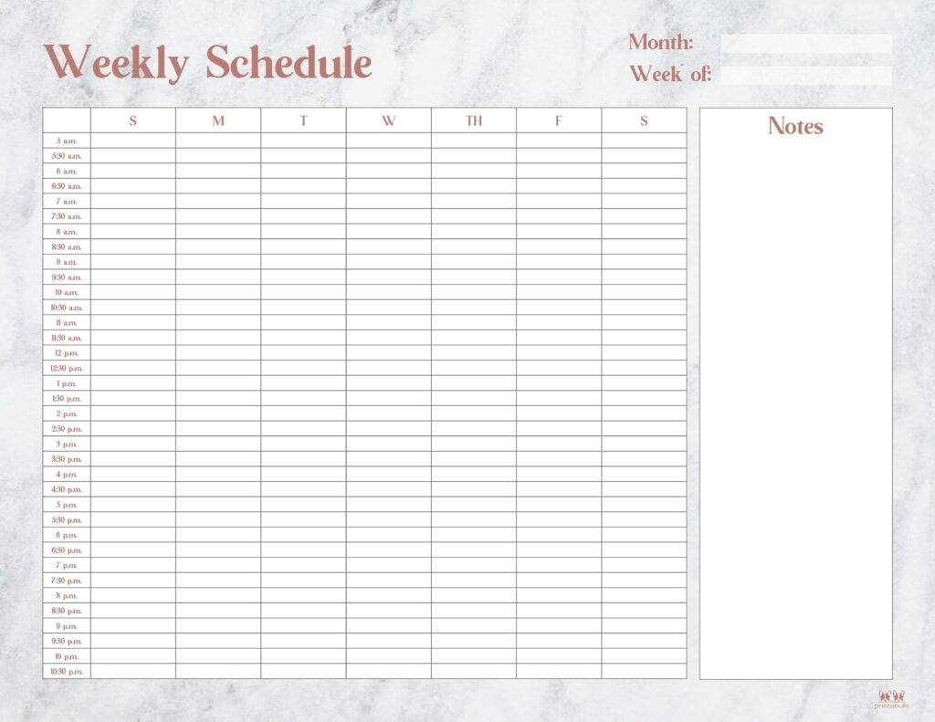 Hourly Planners 25 FREE Printables Printabulls