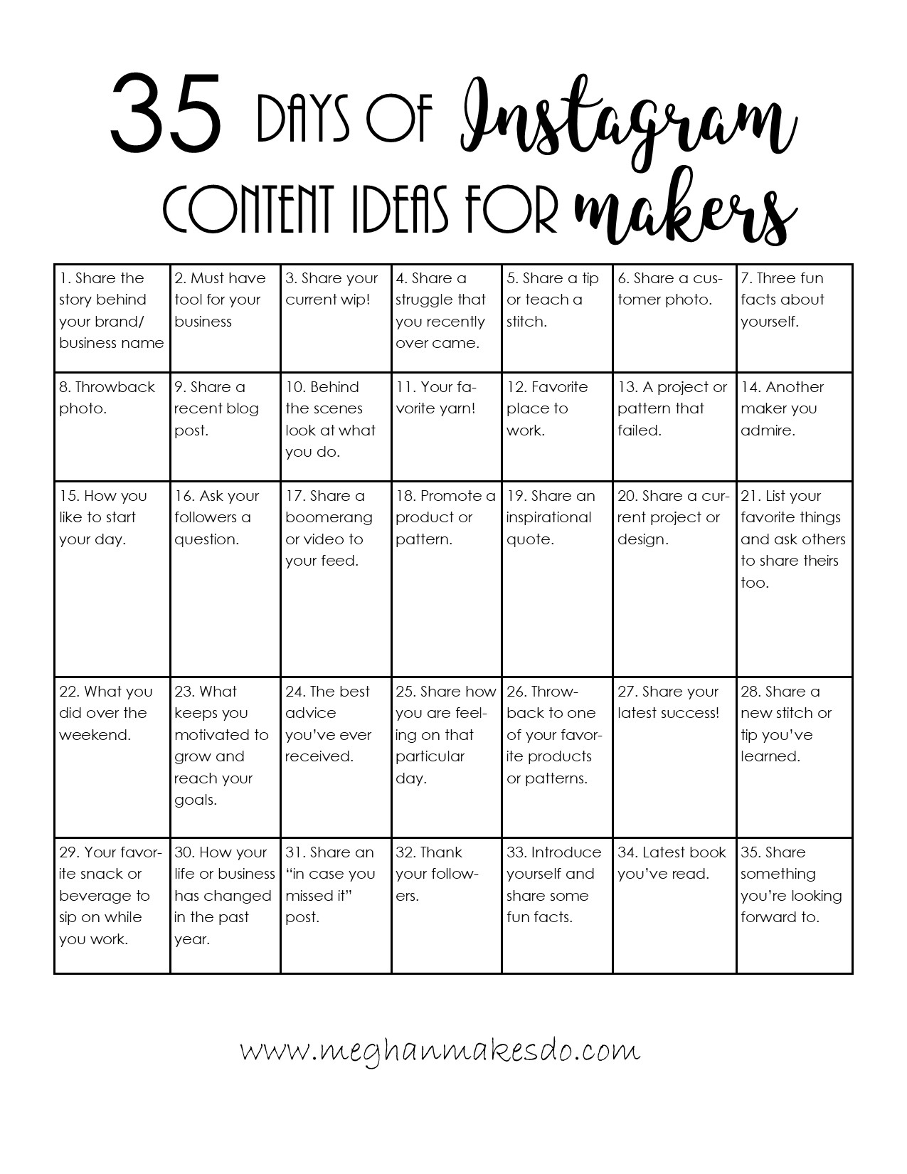 Instagram Calendar Planner