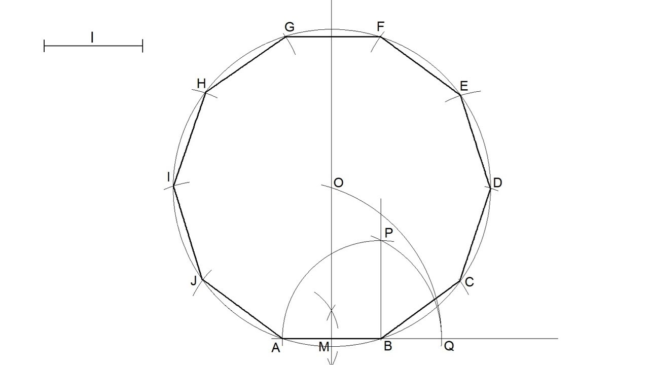 How To Draw A Regular Decagon Knowing The Length Of Its Side