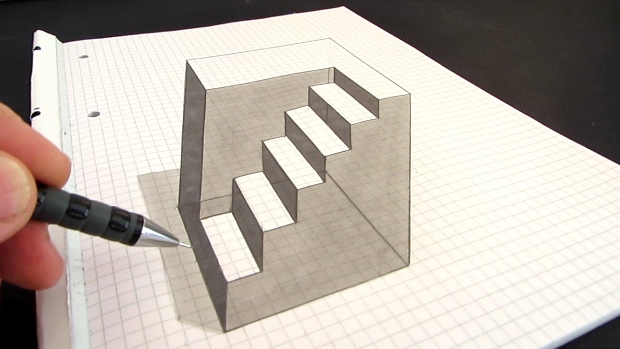 How To Draw An Anamorphic Cube Amazing Optical Illusion