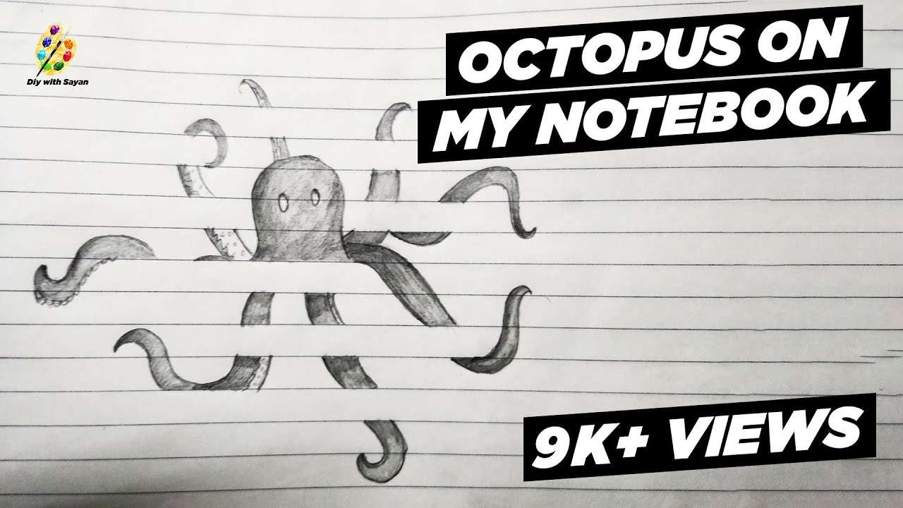 How To Draw Octopus In Your Notebook Easy Tutorial DIY With Sayan