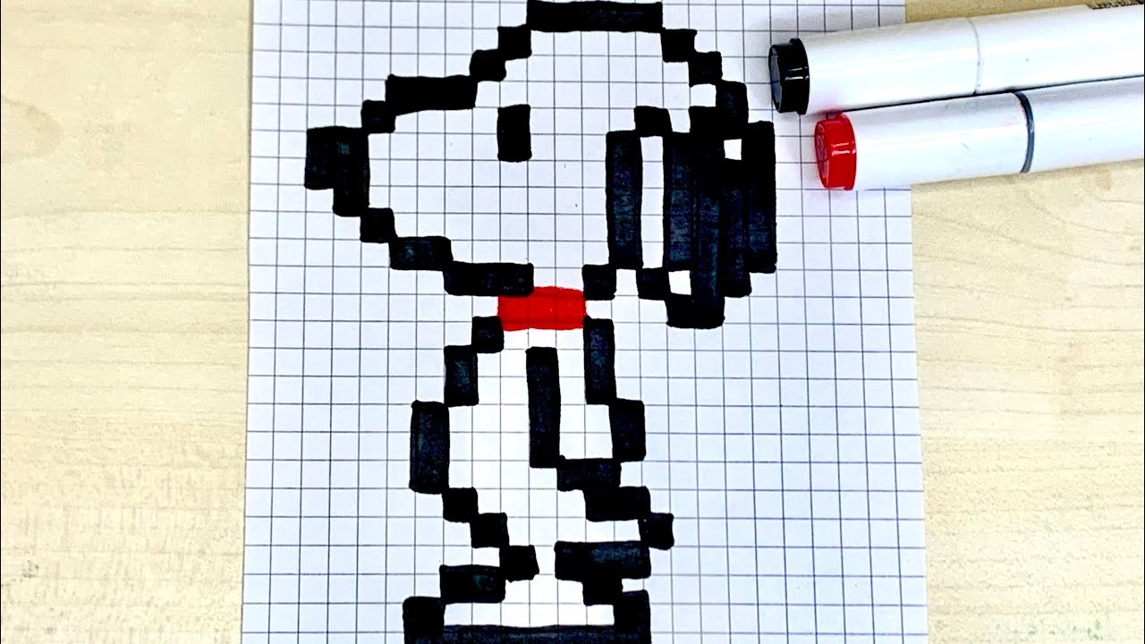 How To Draw Snoopy In Pixel Art Step By Step pixelart