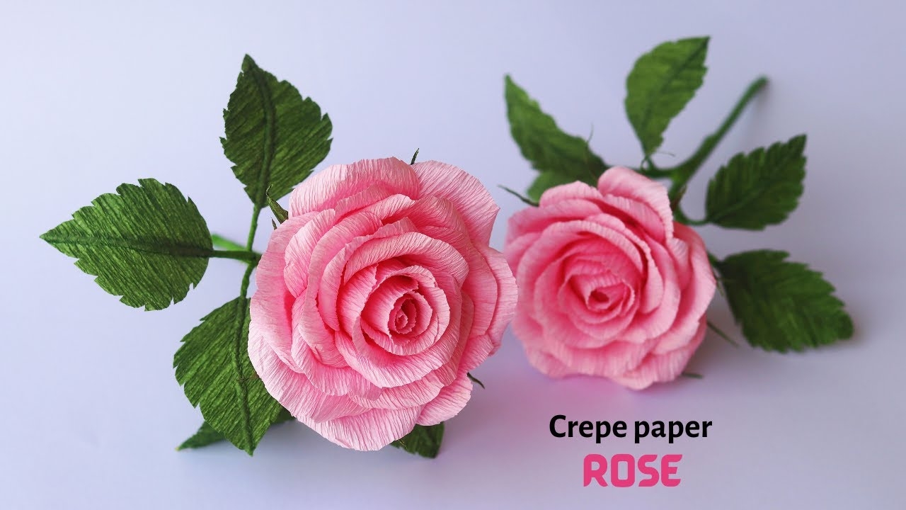 How To Make Realistic Easy Paper Roses Crepe Paper Rose Rose Paper Flower Making