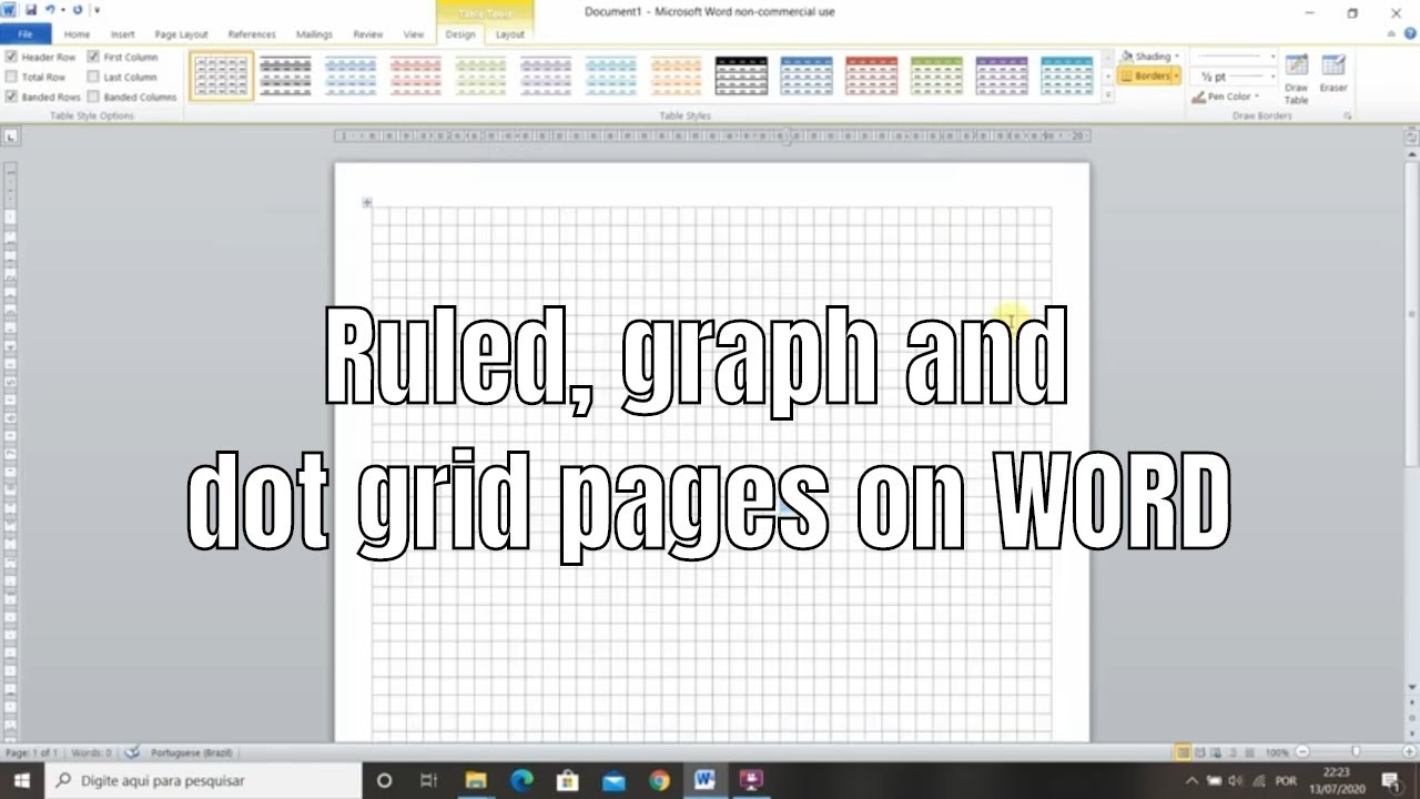 How To Make Ruled Graph And Dot Grid Pages On Word