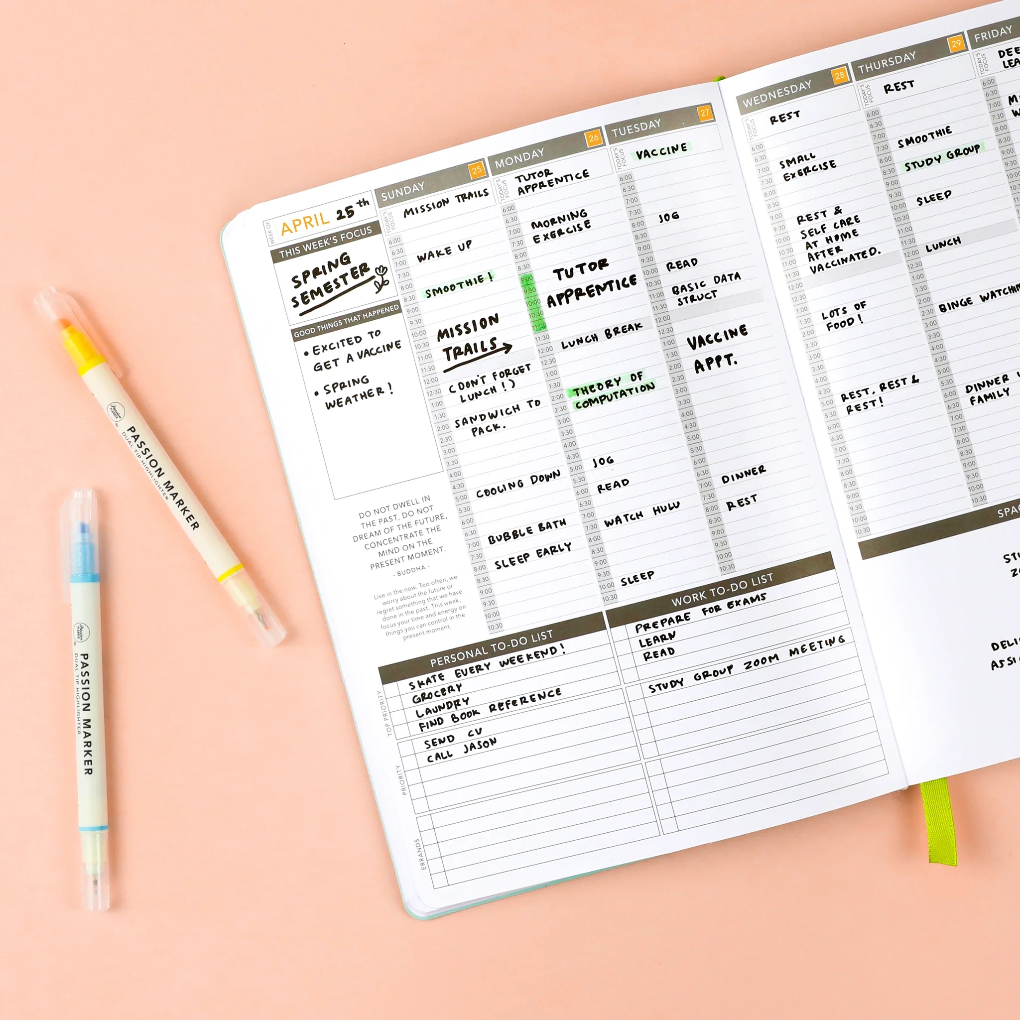 How To Plan Using The Weekly Undated Passion Planner