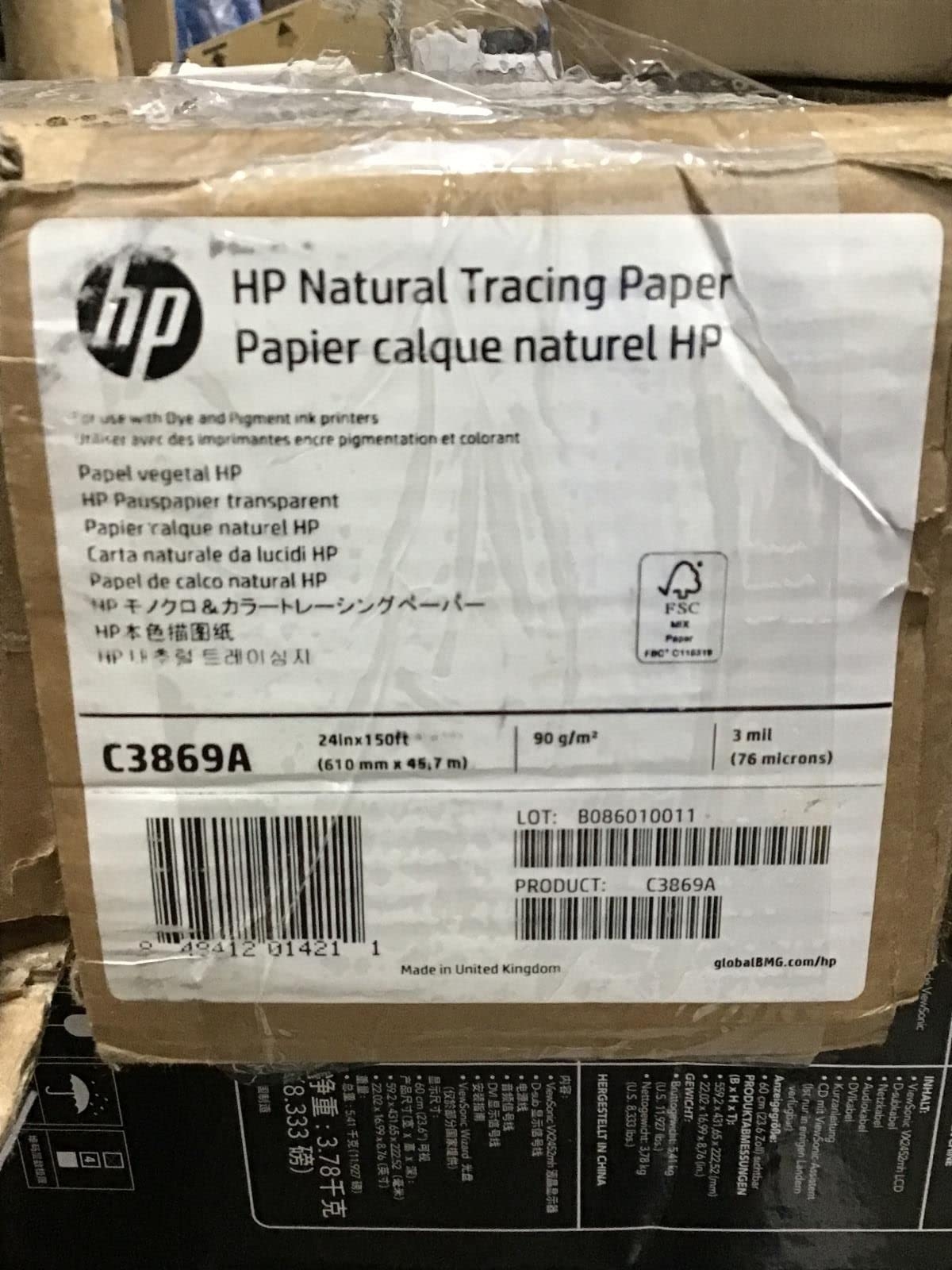 HP C3869A Natural Tracing Paper Inkjet 90g m2 610 Mm X 45 7 M 1 