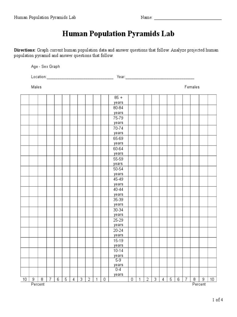 Human Population Pyramids Lab Worksheet PDF
