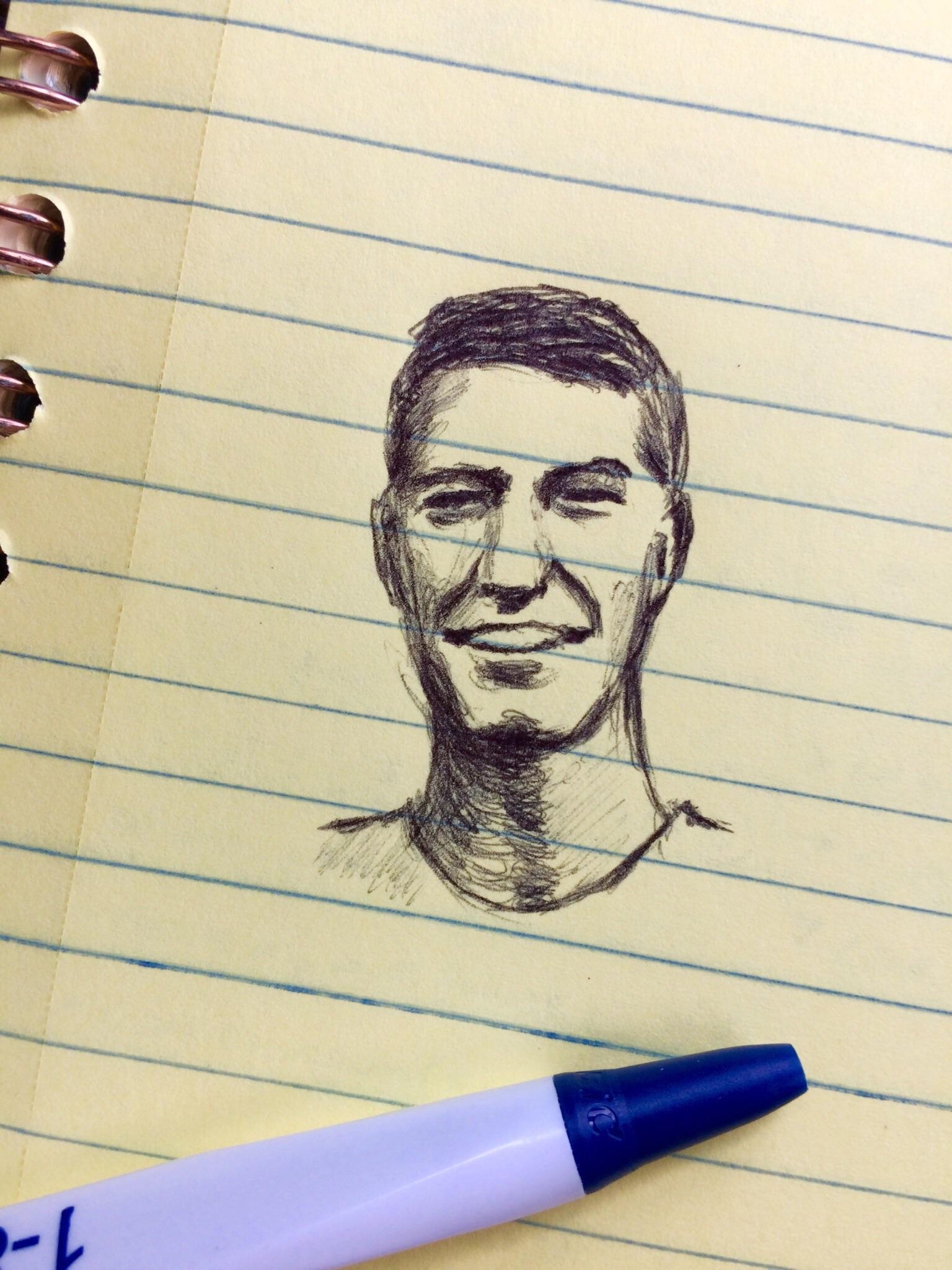 I Sketched My Friend On Some Yellow Lined Paper R Sketching
