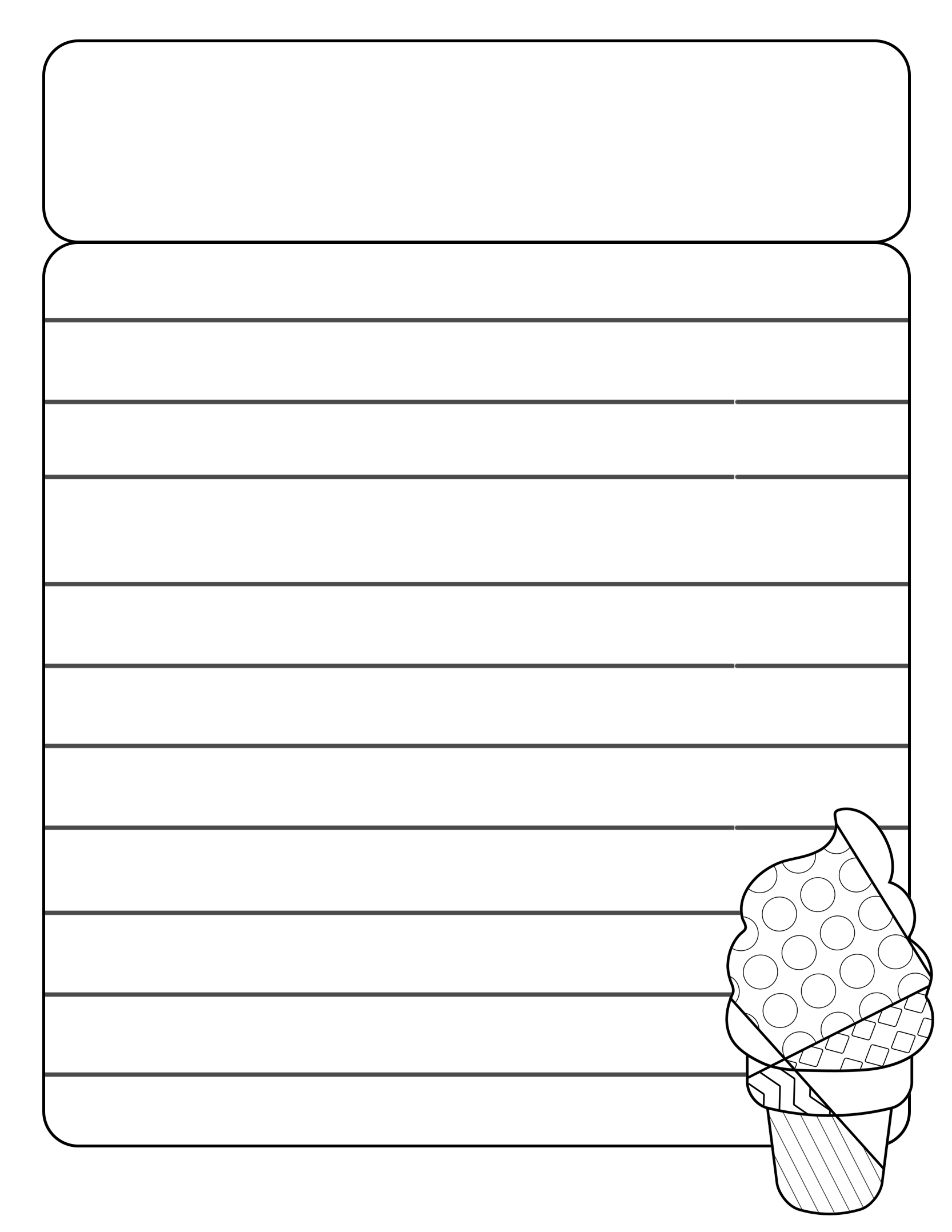 Ice Cream Writing Prompt Free Printable Paper raft Templates