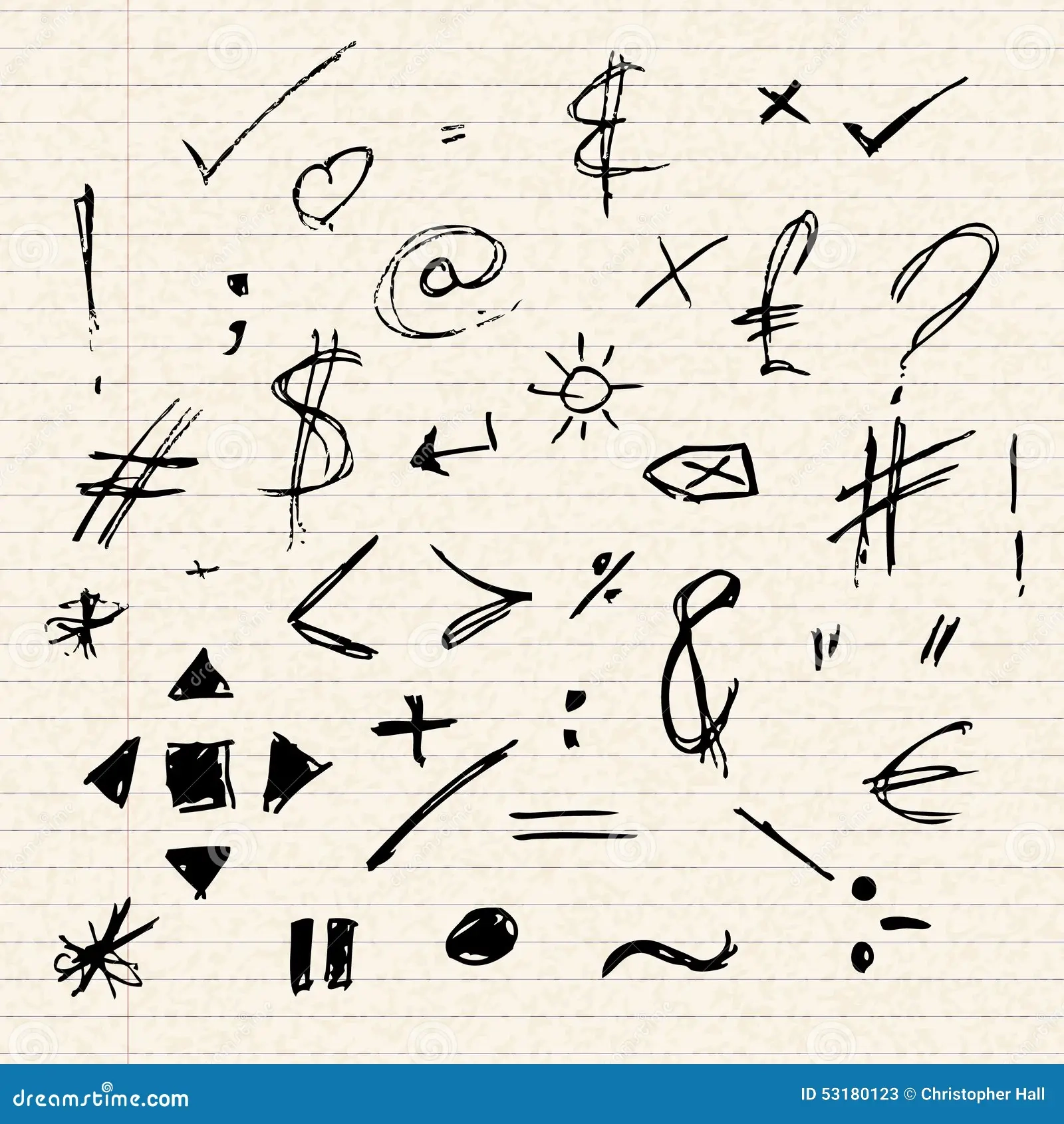 Illustration Of Doodles On Lined Paper Stock Vector Illustration 
