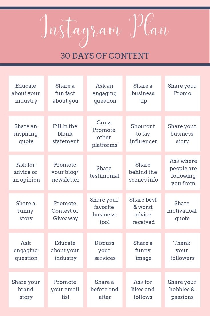 Instagram Content Calendar