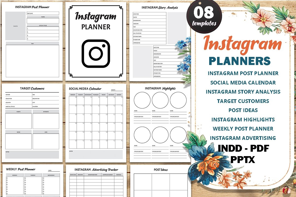 Instagram Planner Social Media Organizer Printable