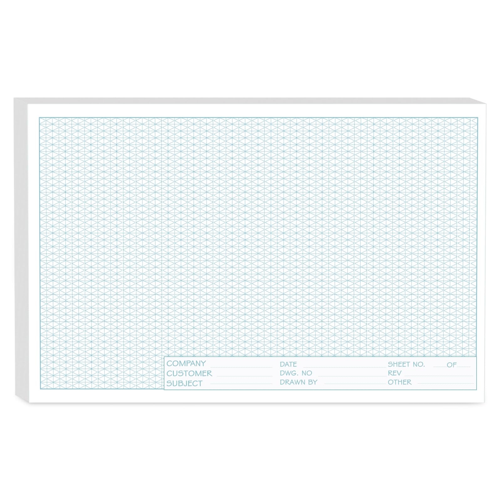 Isometric Graph Paper 11x17 50 Sheets Large Graph Paper Pads Top Landscape Glue Binding Blueprint Engineering Paper Isometric Grid Paper 11x17 For 