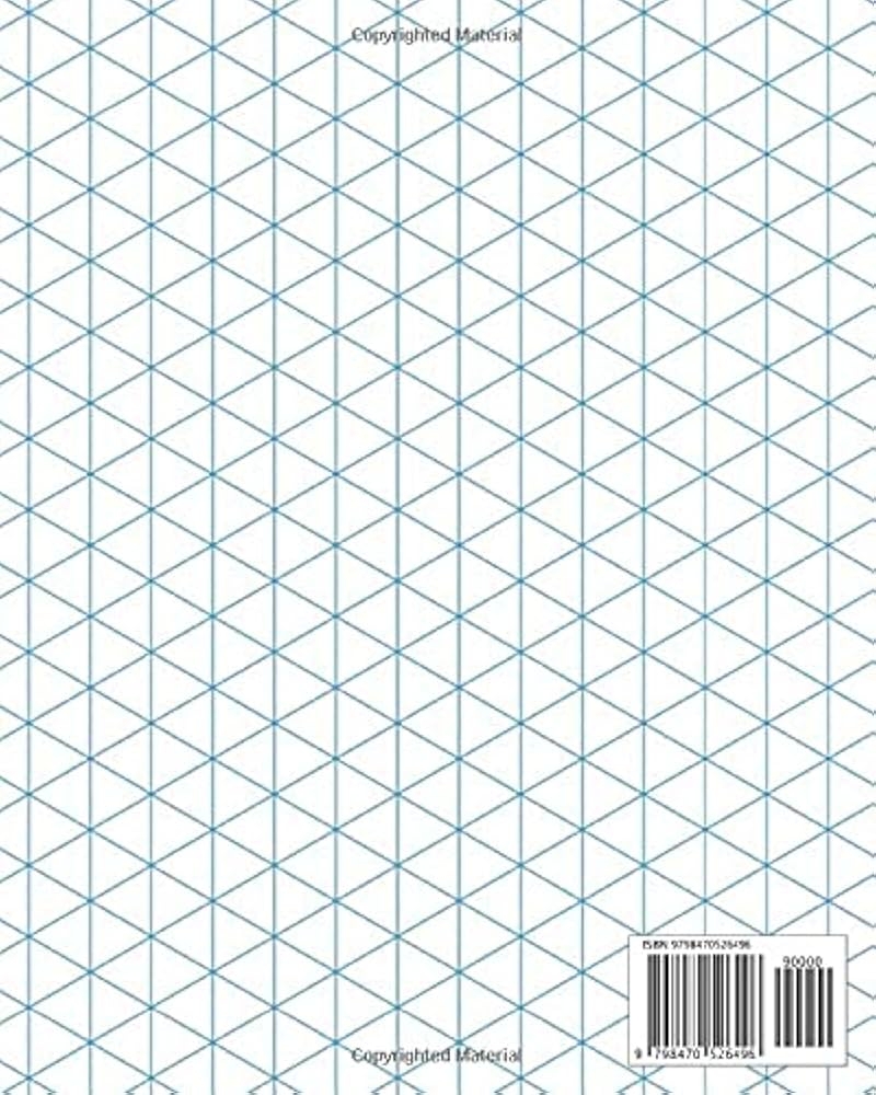 Isometric Graph Paper Blue Lines Isometric Graphing Paper Graph Paper Isometric Blue Lined Isometric Grid 8 X 10 120 Pages Matte Cover 