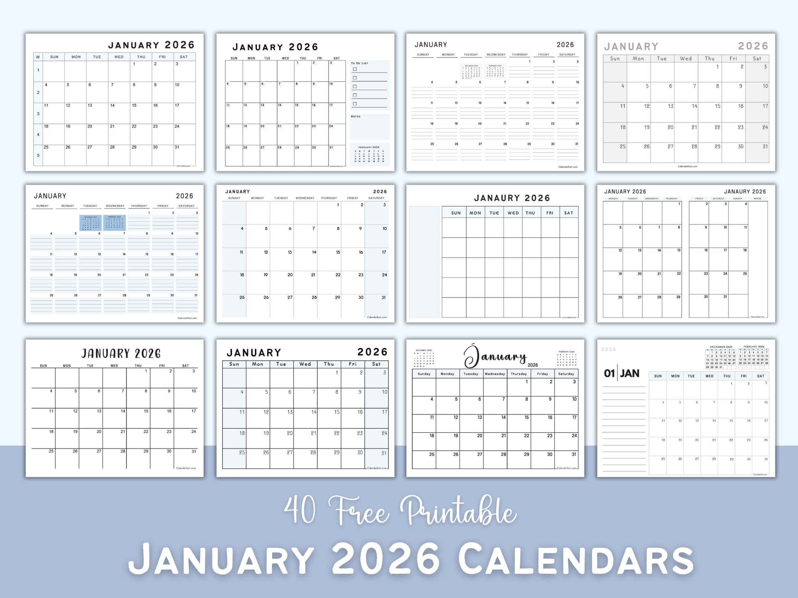 Printable Calendar January 2026 Pdf