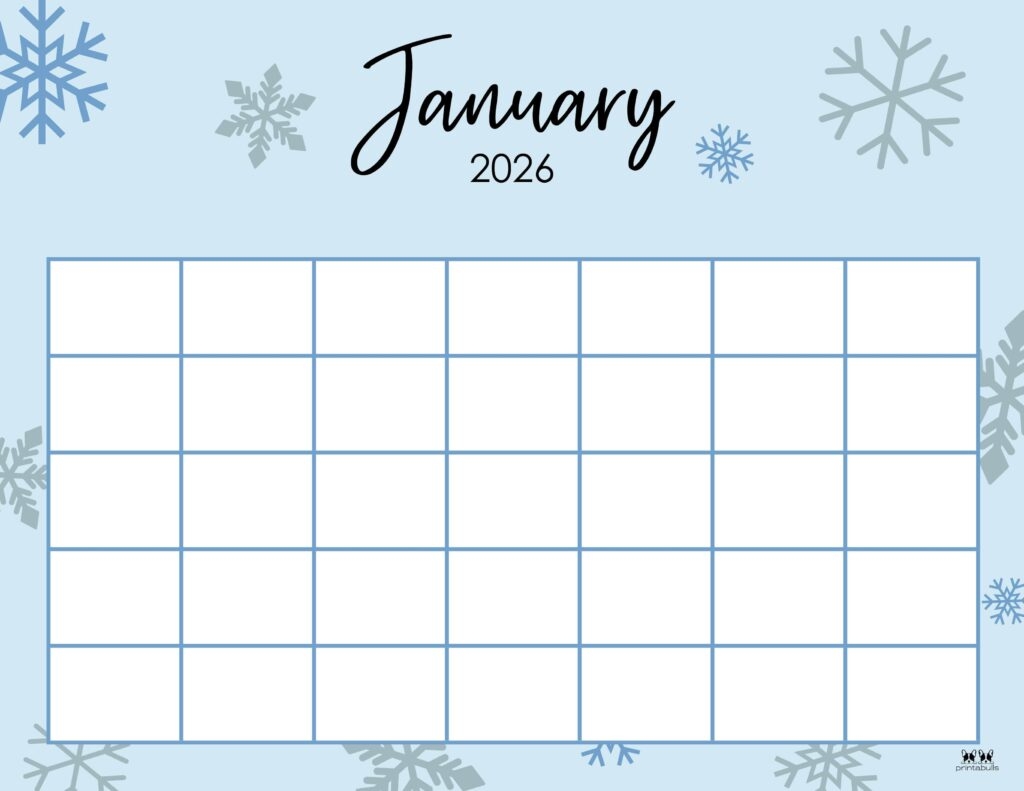 January 2026 Calendars 150 FREE Printables Printabulls