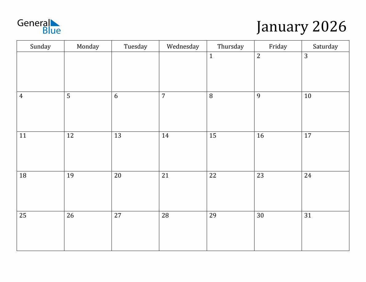 General Blue Calendar 2026