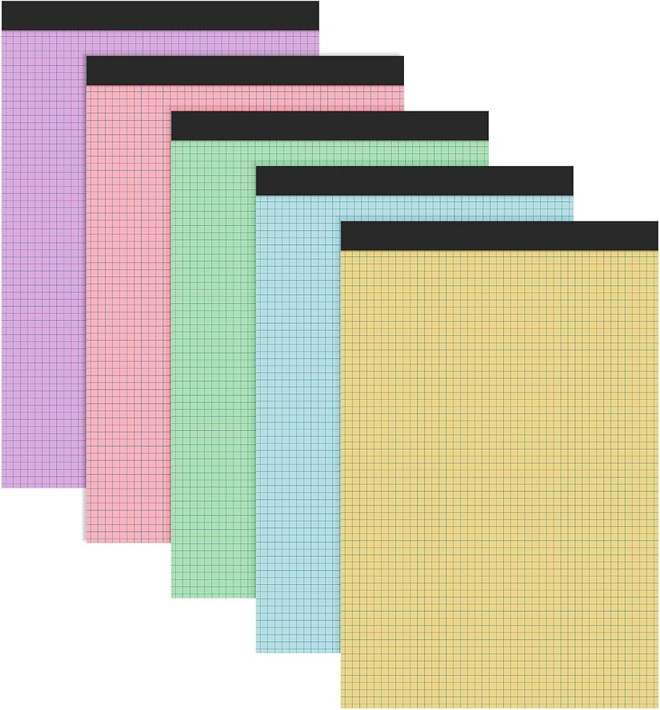 Jetec 5 Pads Colored Graph Paper 17 X 11 Quad Legal Pads 4 Squares 