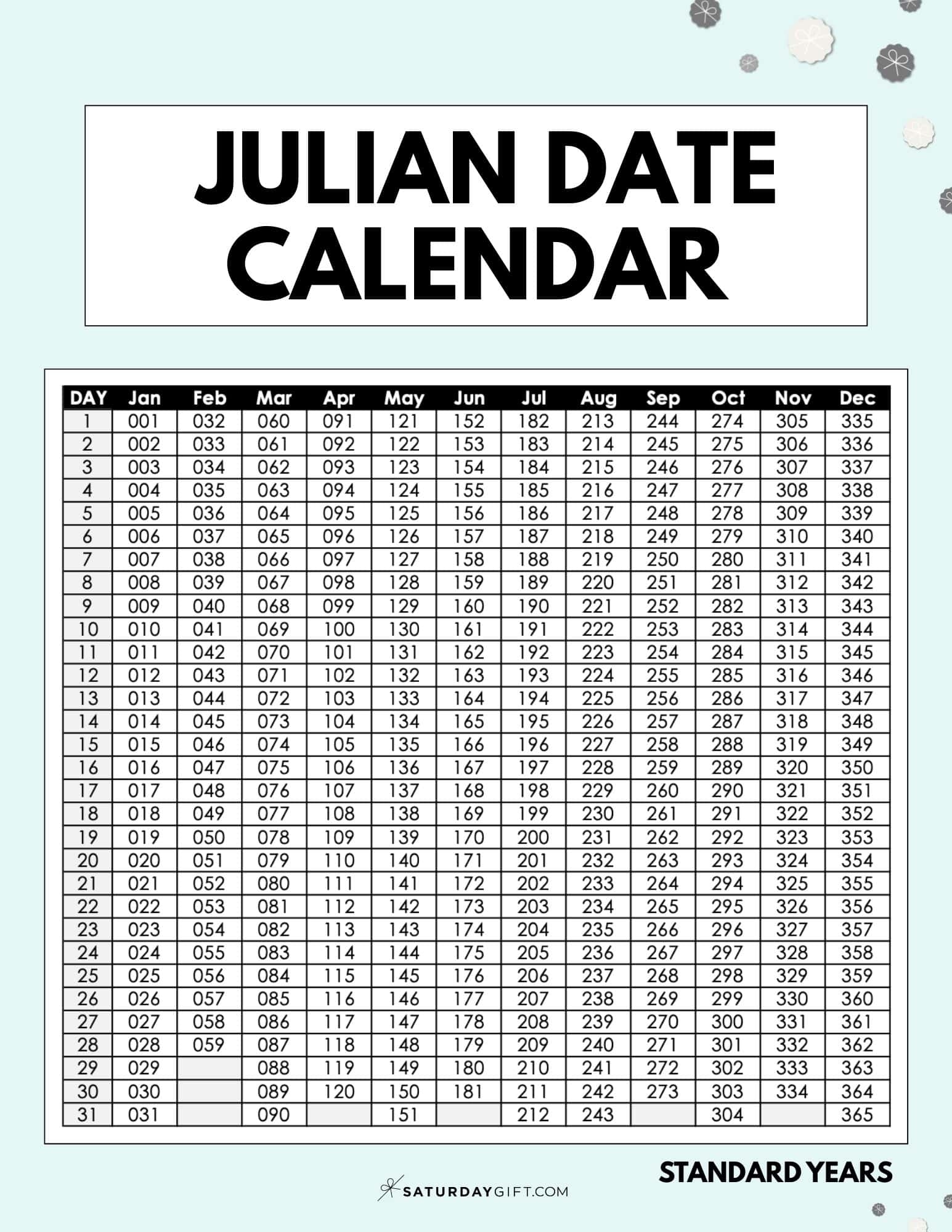 2026 Julian Calendar Printable Free
