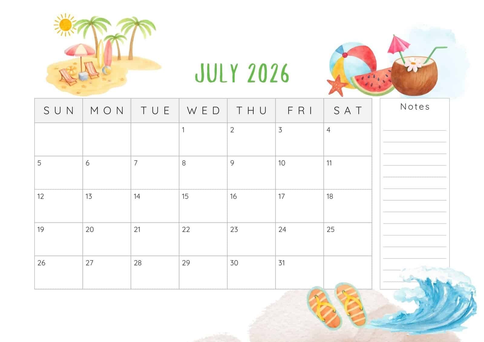 July 2026 Calendar Printable Free PDF Downloads The Pink Craft Box