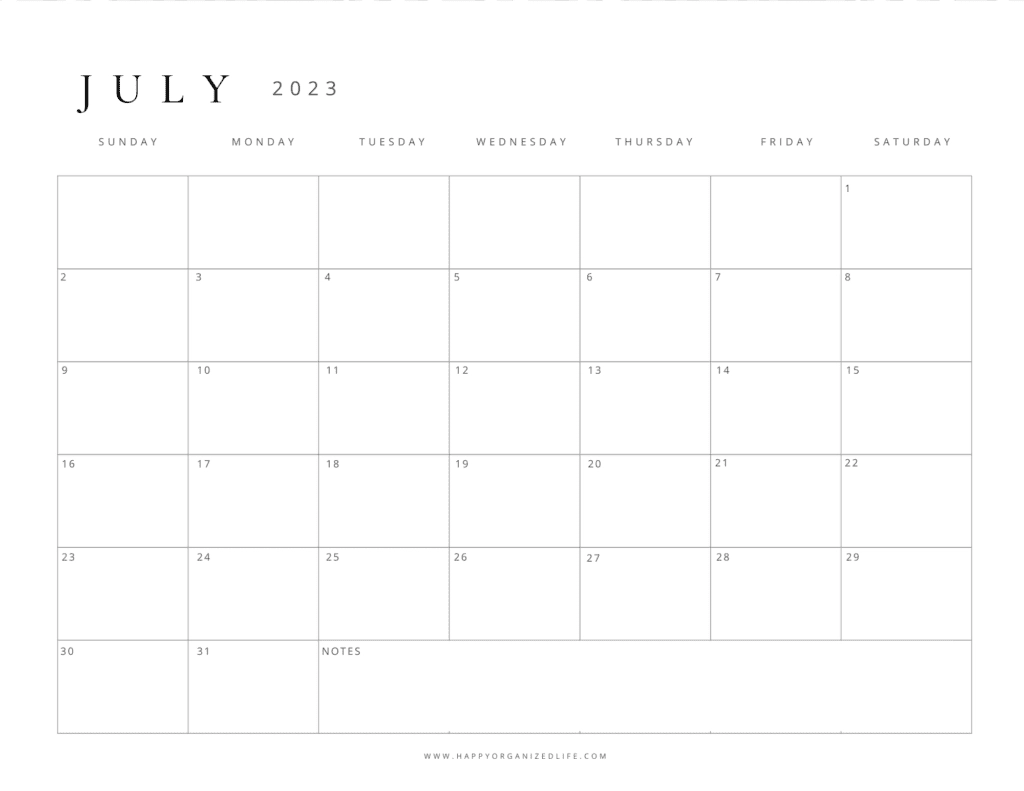 July Calendar For 2023 45 Free Printable Designs
