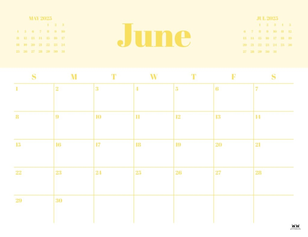 June 2025 Calendars 107 FREE Printables Printabulls