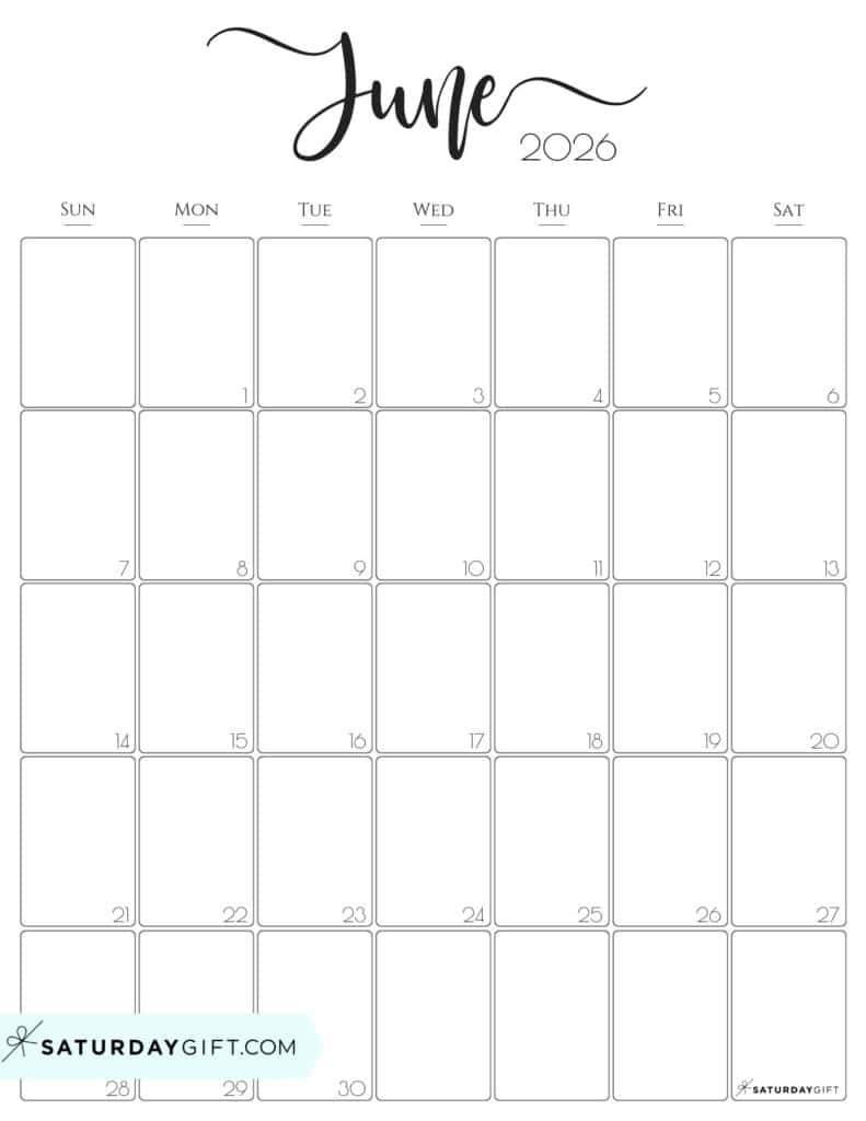June 2026 Calendars 23 Cute amp FREE Printables