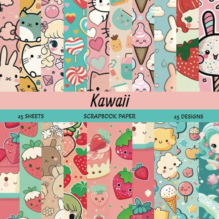 Kawaii Scrapbook Paper Cute Kawaii Themed Craft Paper Pad Supplies 8 5 X 8 5 For Scrapbooking And Decorating Studio Yarrow Design Amazon de 