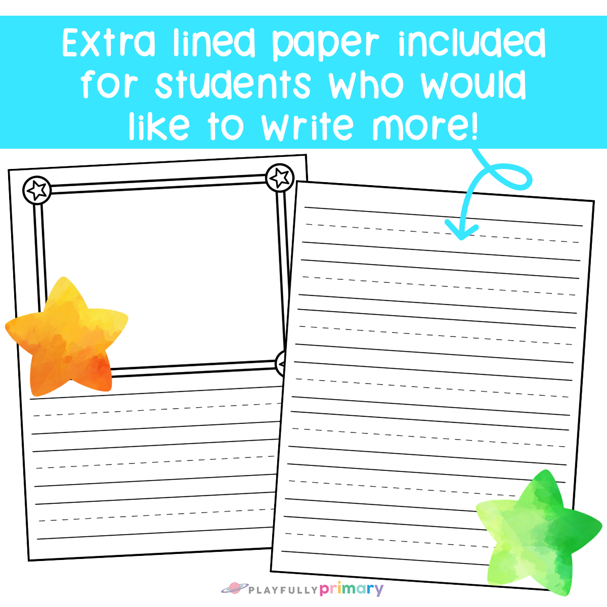 Kindergarten Journal Paper Printable Writing Paper With Drawing Box Playfully Primary