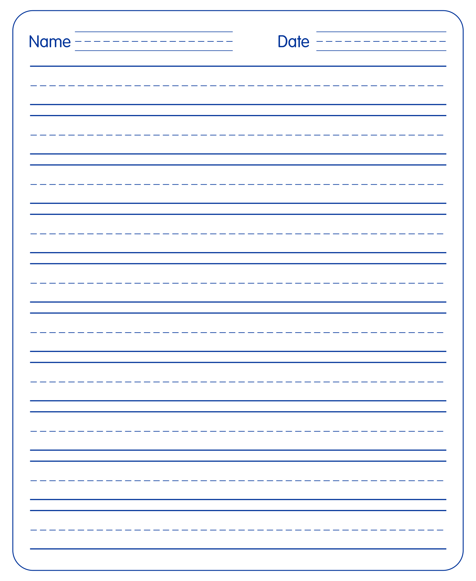 Free Kindergarten Lined Paper Pdf