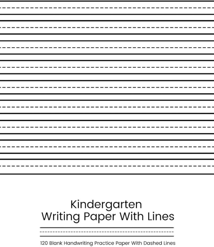 Kindergarten Writing Paper With Lines 120 Blank Handwriting Practice Paper With Dashed Lines White And Grey Cover Ruled With Dotted Midline 