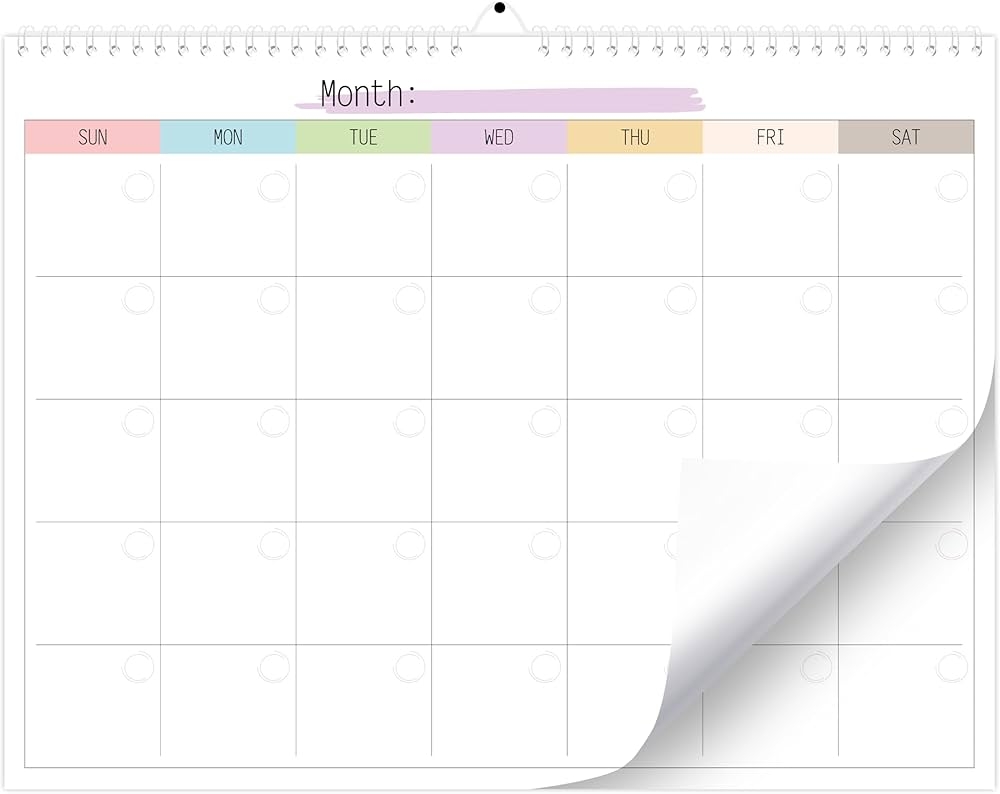 KMQOY Blank Monthly And Weekly Calendar 2024 Undated Monthly 