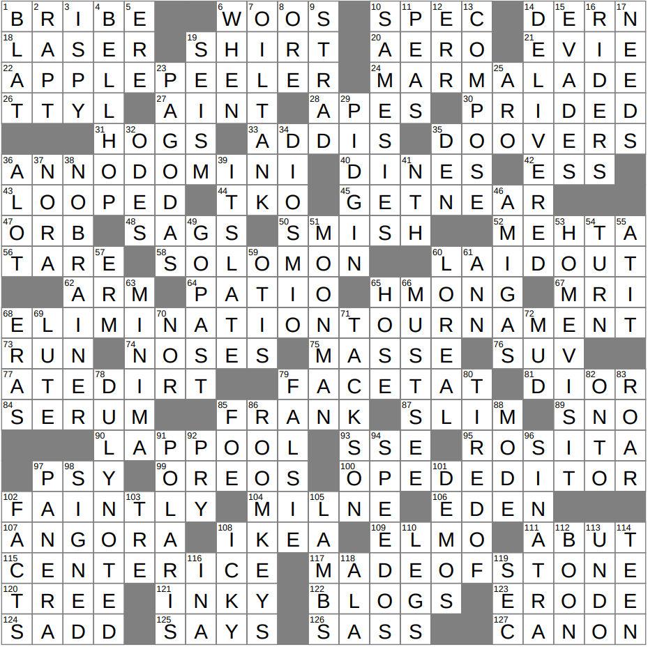 La Times Crossword Puzzles Printable Calendar