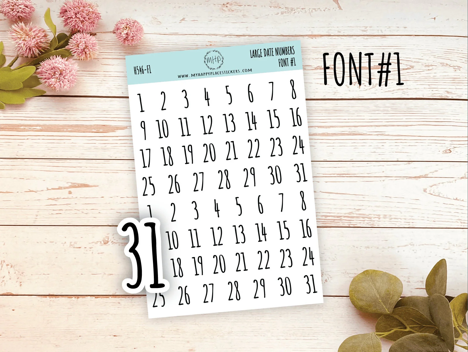 Large Date Number Stickers For Planners Organizers And Bullet 