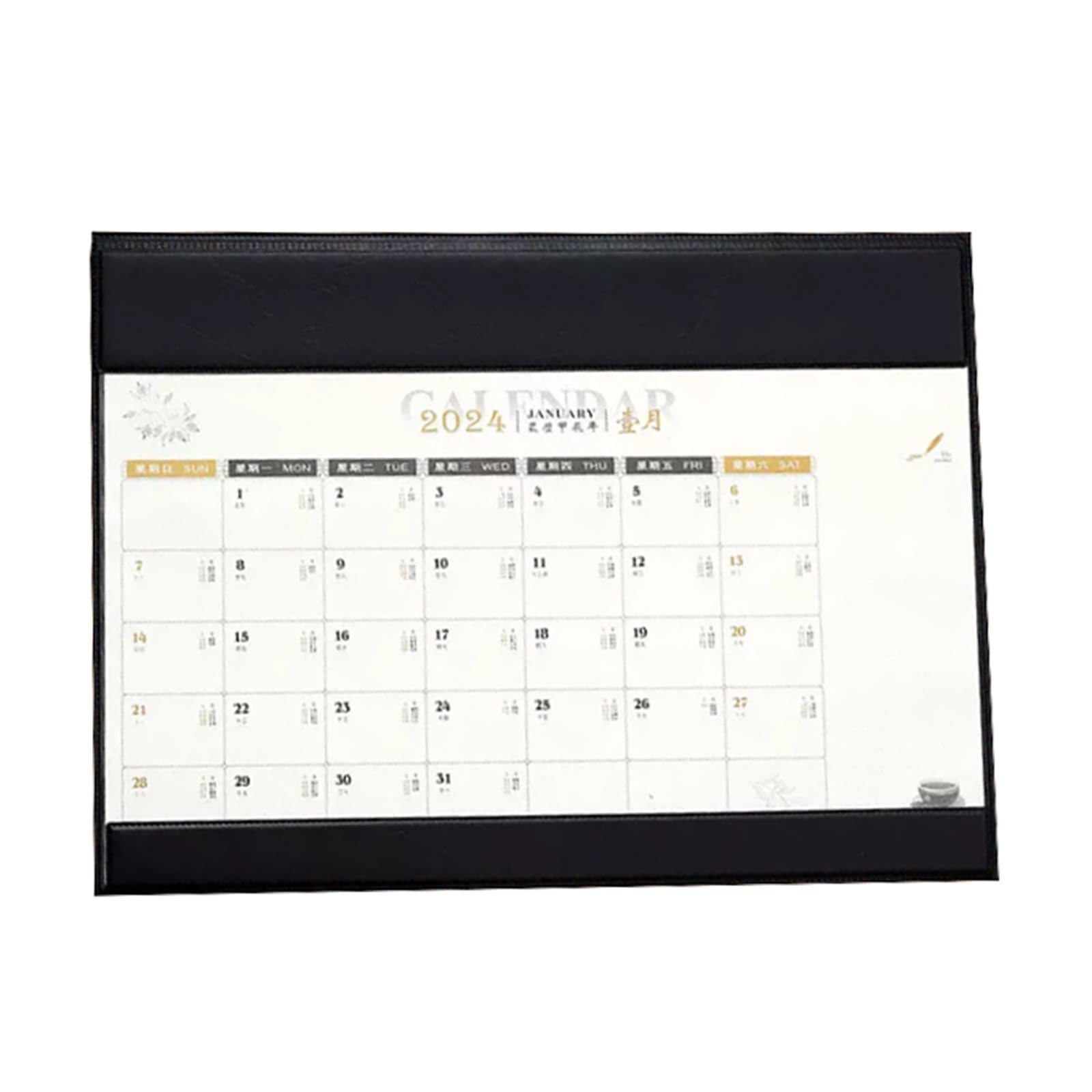 Large Leather Desk Calendar Desk Calendar 2024 Multifunctional 