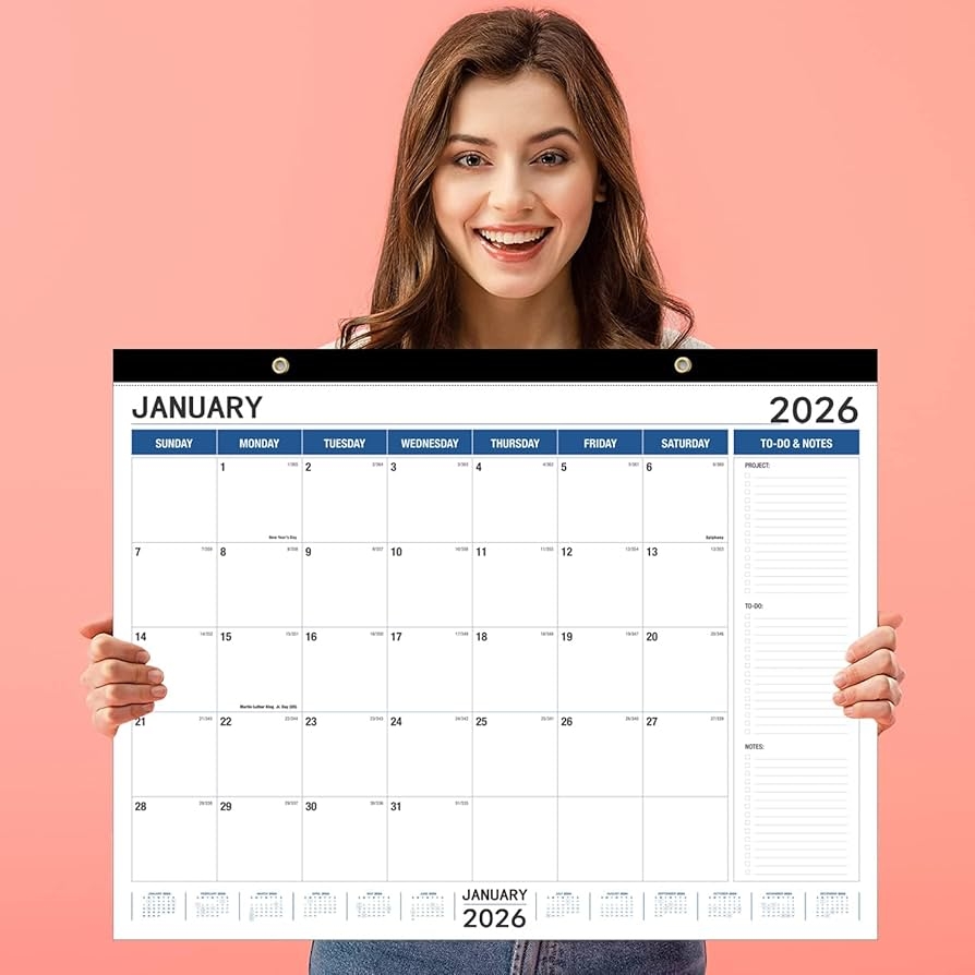 Large Wall Calendar 2025 2026 amp Desk Planner 21 96 X 16 96 Inches July 2025 December 2026 For Home Office Planning White amp Blue Amazon de 