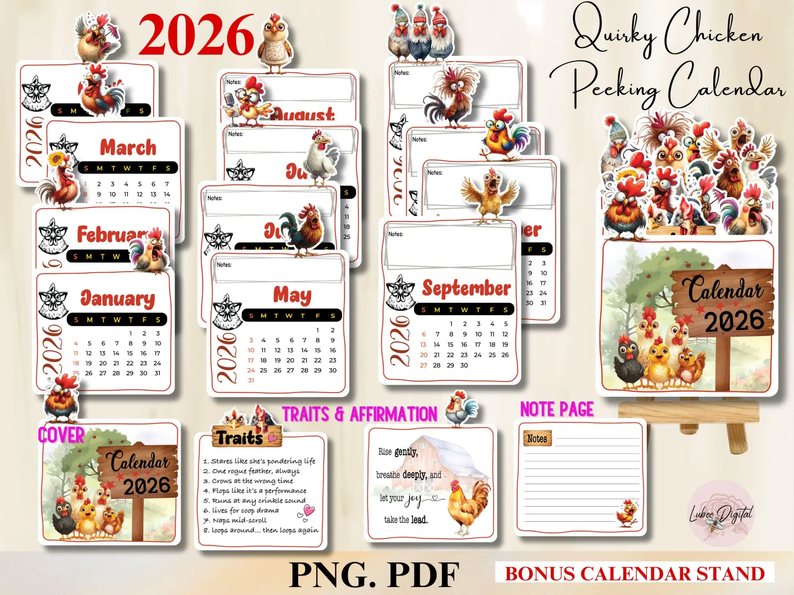 Layered Calendar Printable Etsy