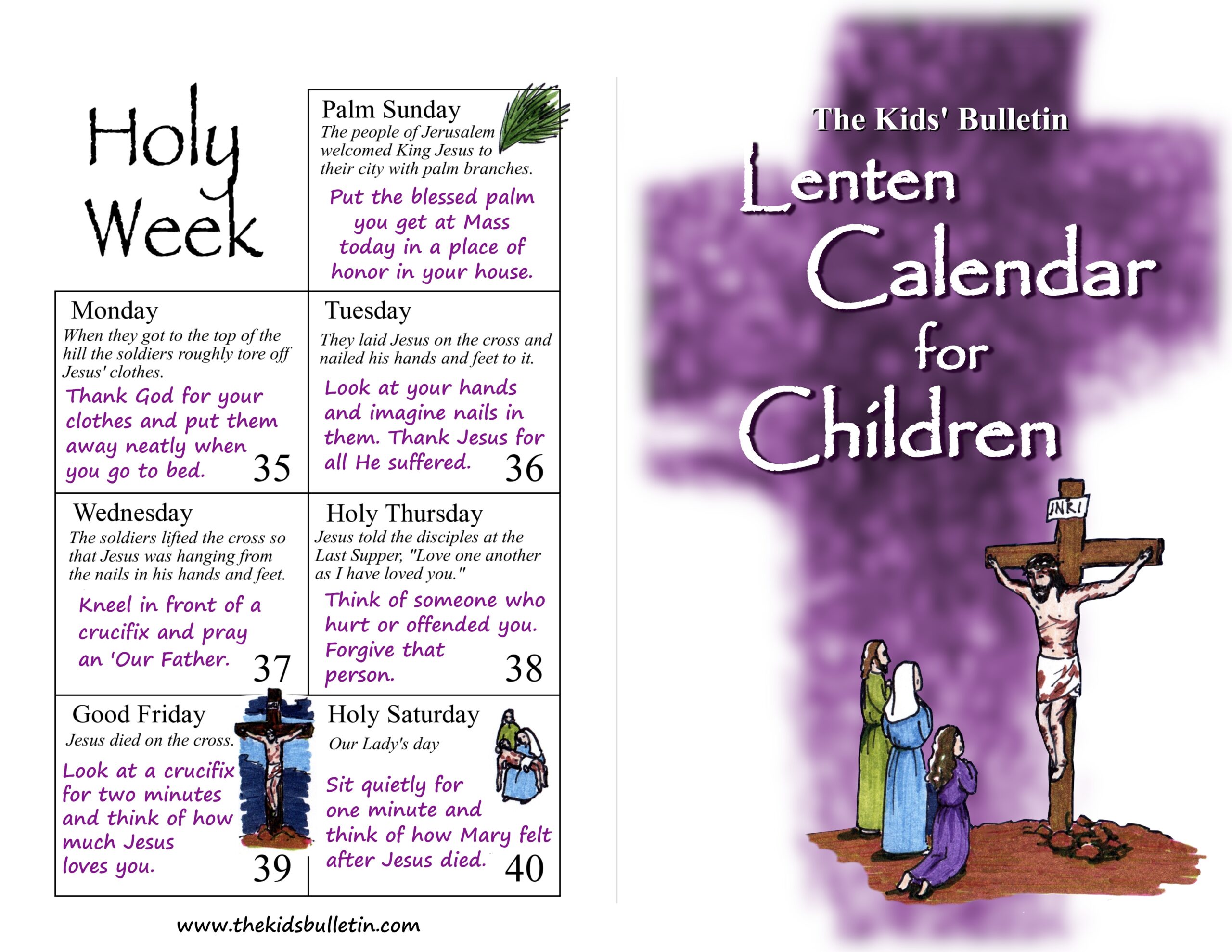 Lent 2026 Calendar Printable