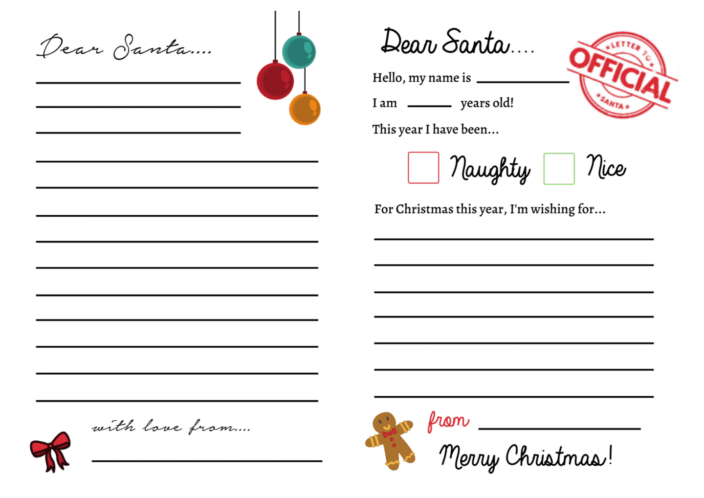 Letters To Santa Templates Free Printables Super Busy Mum 