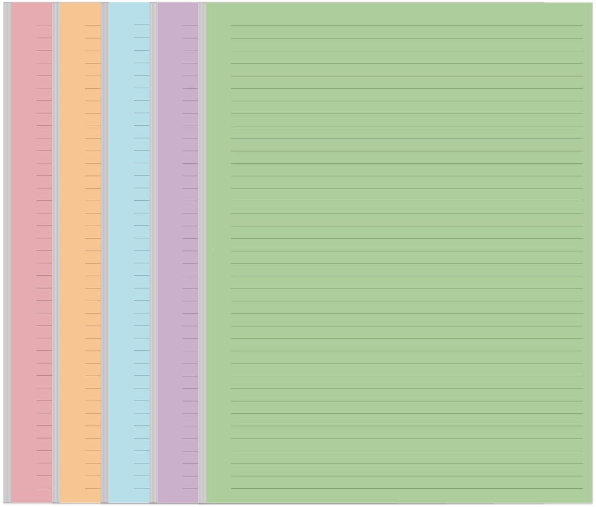 Lined Paper No Holes Colorful Lined Refill Paper 100 Sheets 