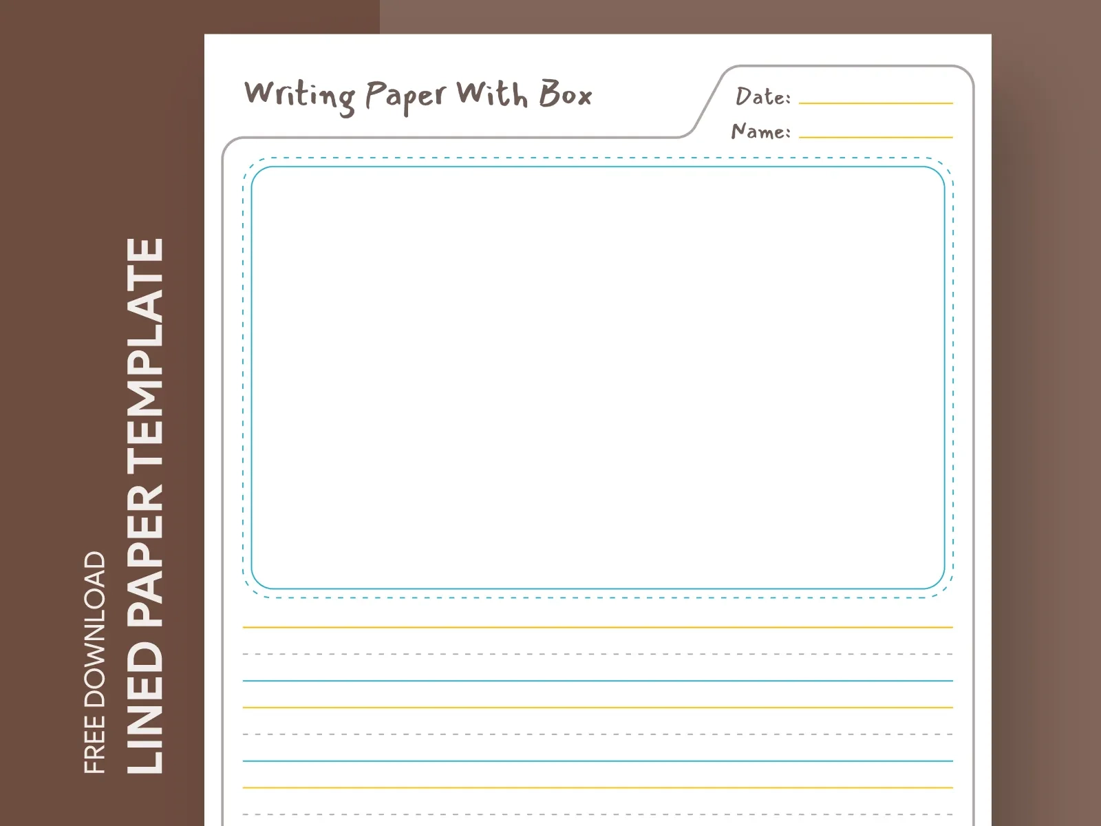 Lined Paper With Picture Box Free Google Docs Template By Gdoc On 